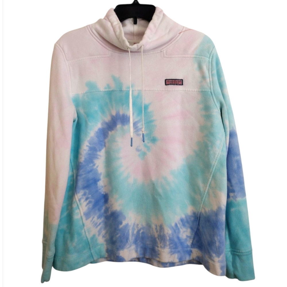Vineyard Vines The Shep Shirt Tie-Dye Blue Pink White Pullover Sweatshirt Small